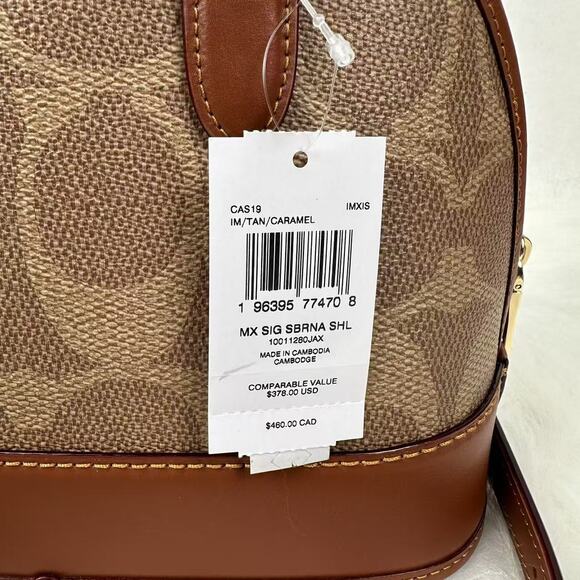 COACH Sabrina Top Handle Satchel Bag Signature Canvas Crossbody CAS19 NWT - Picture 4 of 11